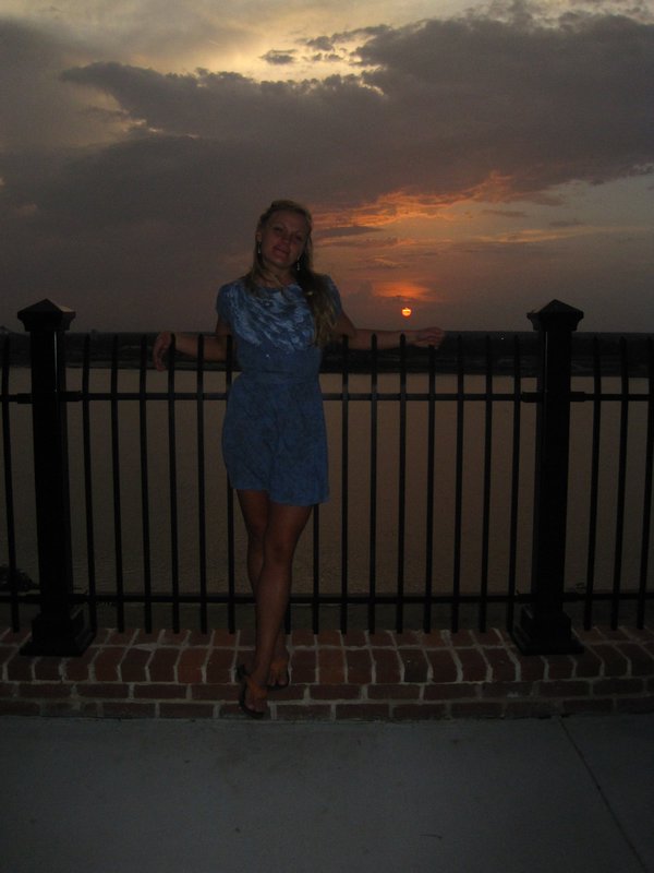 Adina and the Mississippi sunset