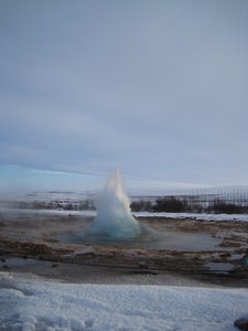 Geysir Iceland - Here she goes - check out the video... it was magnificent.
