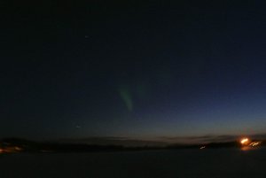 A tiny wisp of northern lights
