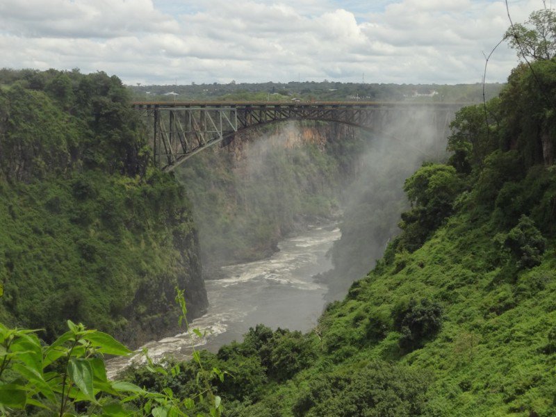 View of Vic Falls Bridge as we hike down to the Boiling Pot