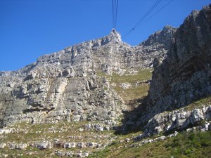 We rode the cable car up Table Mountain