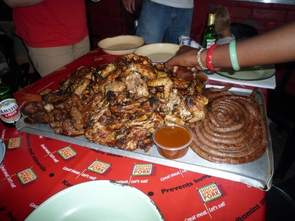The first enormous tray of meat