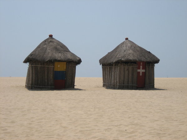 Huts at Maranatha Beach Camp.