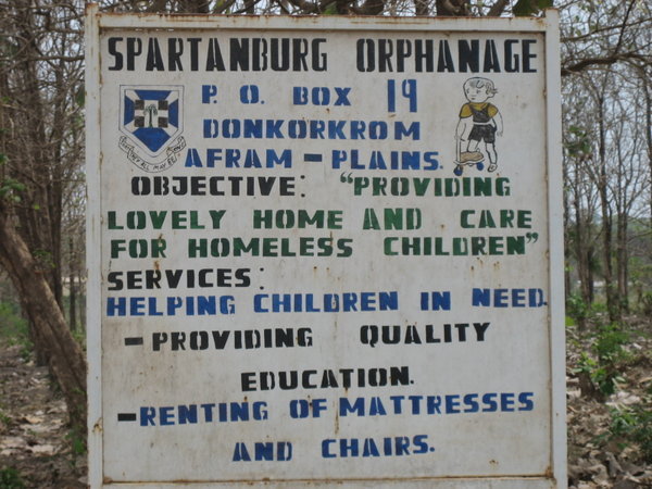 Orphanage, exterior sign