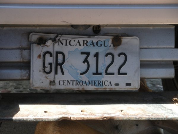 Nicaraguan licence plate