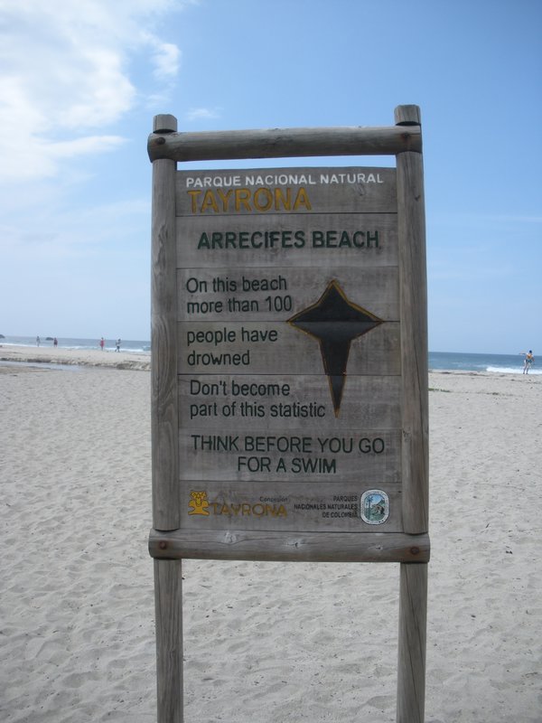 Sign telling us more than 100 people drowned here!