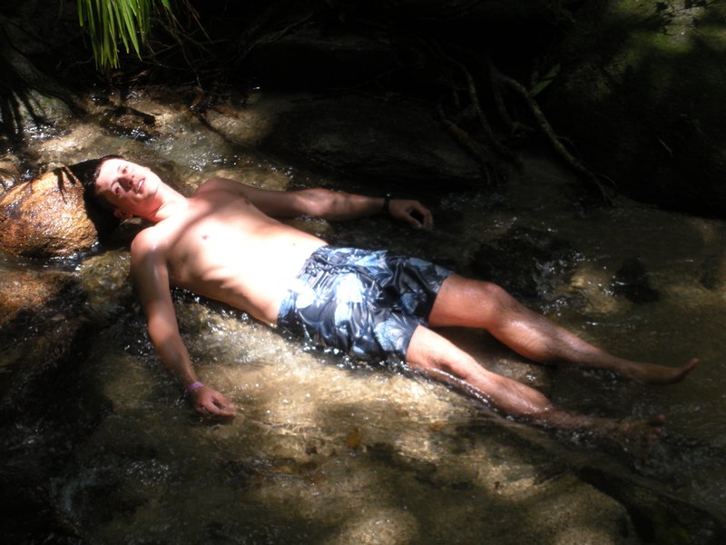 Rich relaxing in the stream