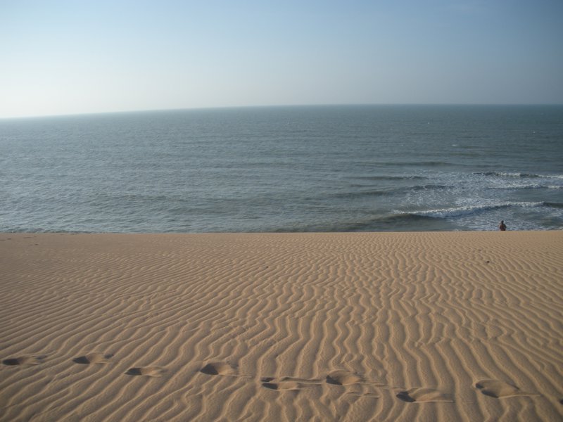 Sand dunes meet the ocean