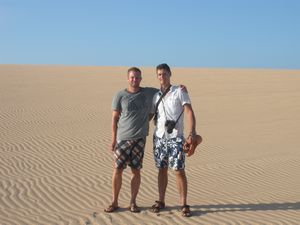 Rich and I at the sand dune (Taroa Beach)