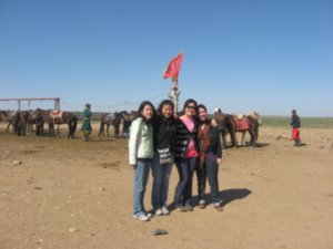 With the horses behind us