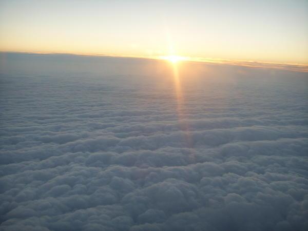 In the clouds..