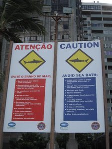 recife beach watch out for sharks!!
