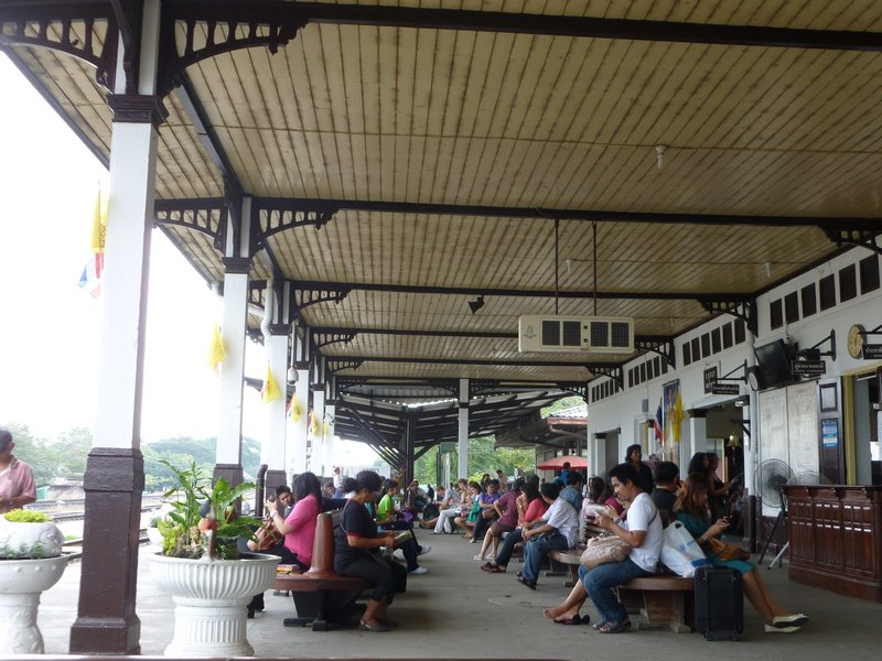 Waiting at the train station in Ayutthaya