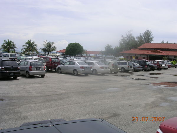 The car park at Tg Leman ferry terminal 