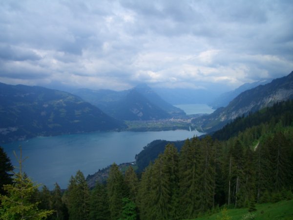 View from Brunni of Lake Thunersee with Lake Brienzersee in the background