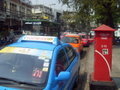 The pretty coloured cabs of Bankok