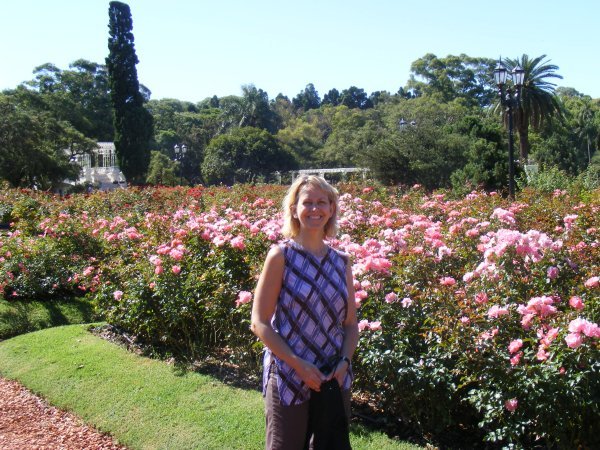 Mom at the rose garden