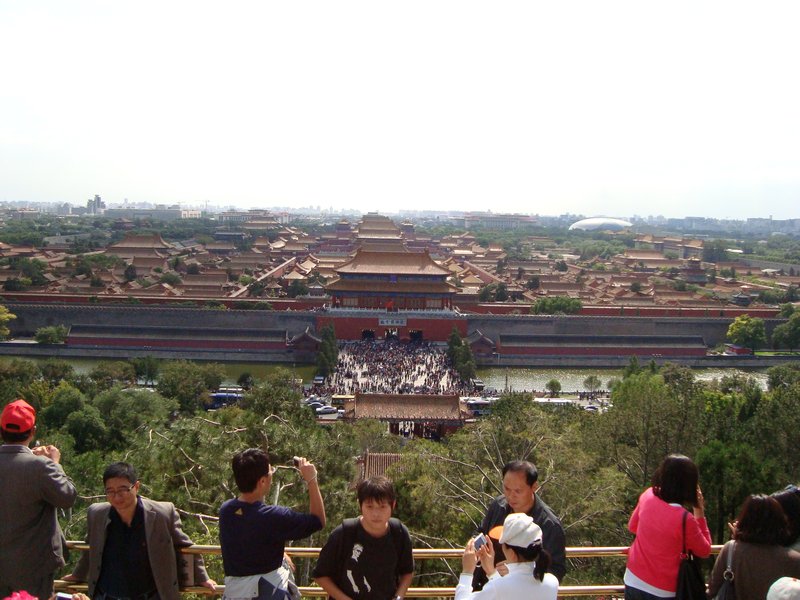 Overlooking the rooftops of the Forbidden City