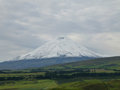 The early morning view of Cotopaxi from the steps of our hostel