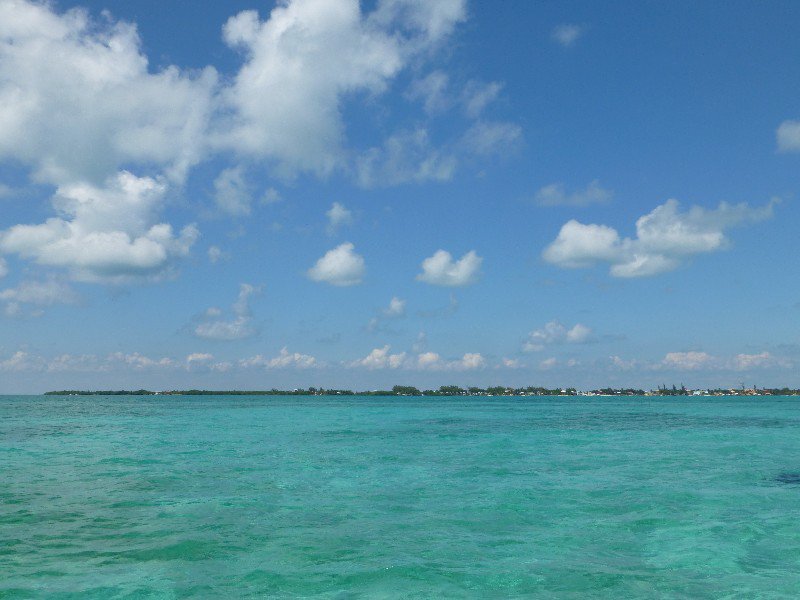 View of Caye Caulker poking out from the shallows