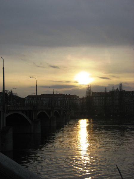 Sunset over Praha and River