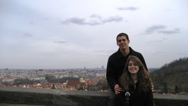 Laura and I with Praha behind us