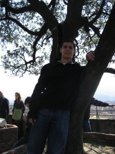 Me leaning on Tree ontop a Tower