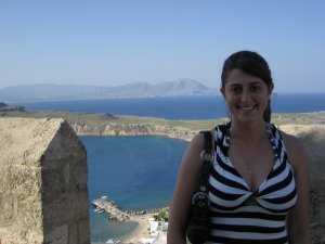 Laura on top of Lindos Castle