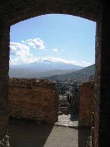 Mt. Etna from Teatro Greco Arch