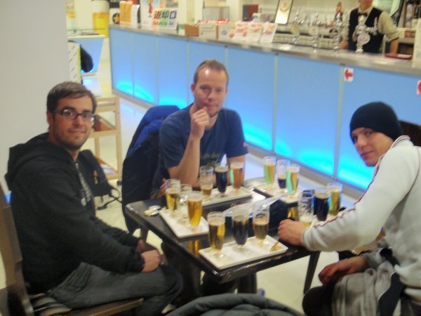 Drinking "samples" of Sapporo products