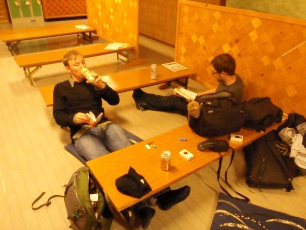 Andrew and Phil relaxing after a visit to the Hoheikyo onsen
