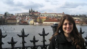 Me with a view of Prague behind me