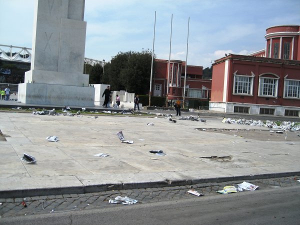 Mess in front of the Stadium