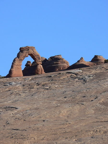 A far-away view of Delicate Arch