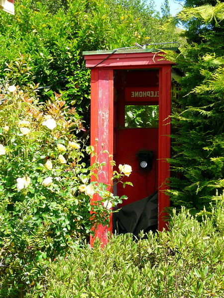Everyone needs a telephone booth in the garden