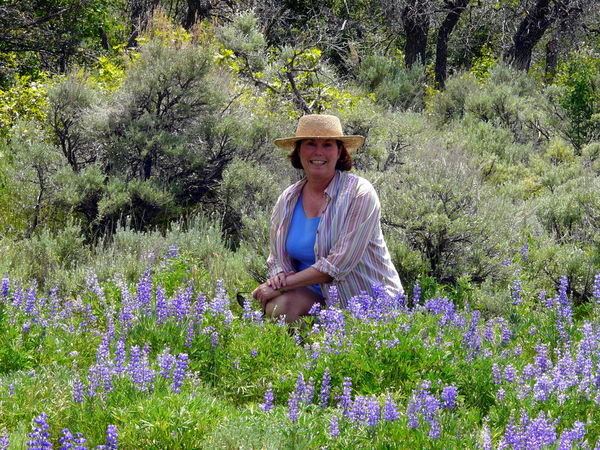 Alan captures me in a field of blue lupines