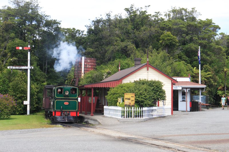 Quaint Shanty Town with steam train