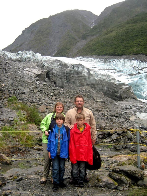 Family at Fox Glacier