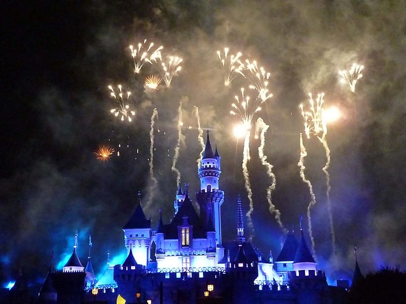 Fireworks over Sleeping Beauty's Castle