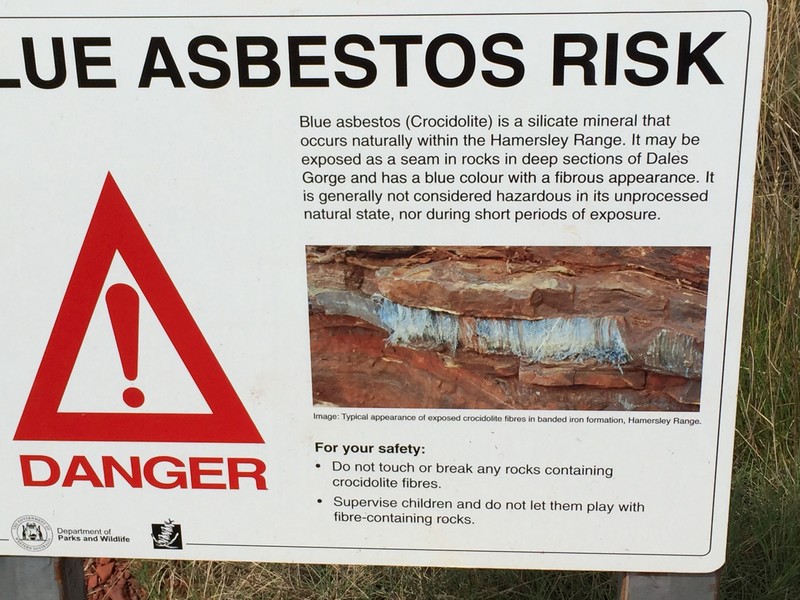 You don't actually think about where Asbestos comes from but here it is in the Pilbara