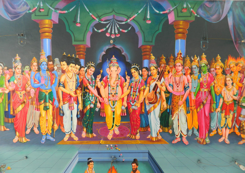 Temple ceiling - Pondicherry