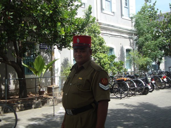 Policeman in French style hat