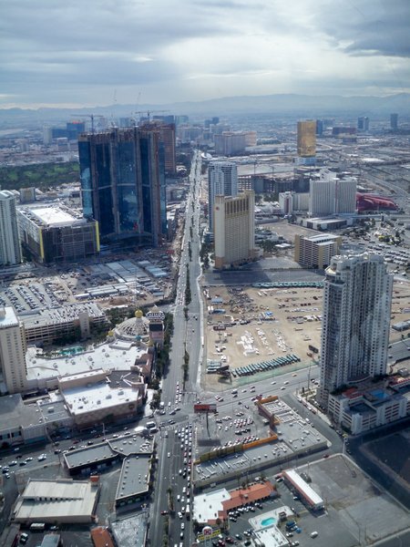 View of Vegas strip from above