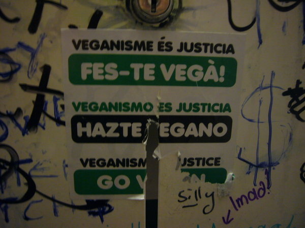 vegan bathroom graffitti