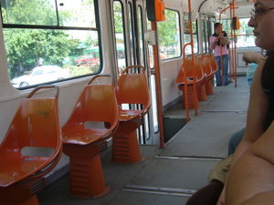 old tram seats