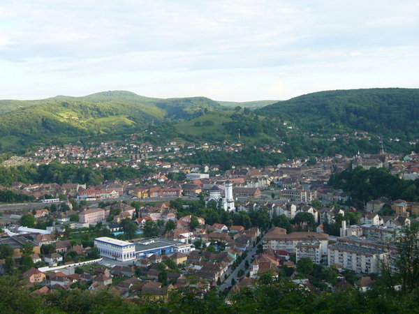 view of Sighisoara from Villa Franca