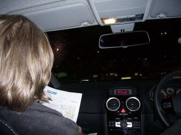mom trying out the navigator role in the passenger seat
