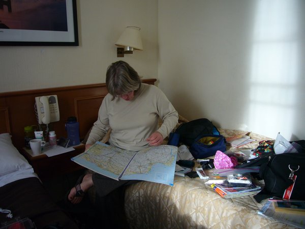 checking out the map before we head out