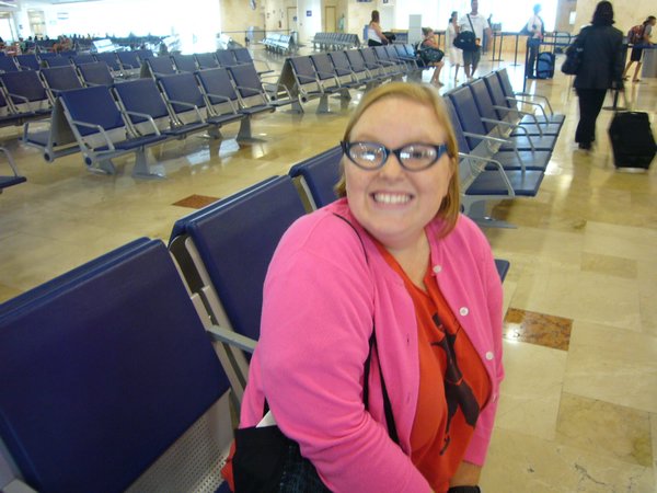 i am so excited to be...in the cancun airport!