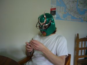 graham would often wear his lucha libre mask around the house